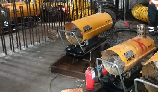 Temporary heating for construction sites