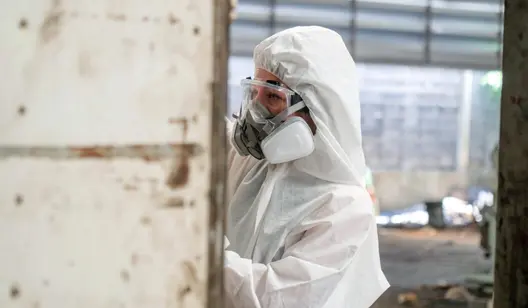 Air cleaning for hazardous material removal