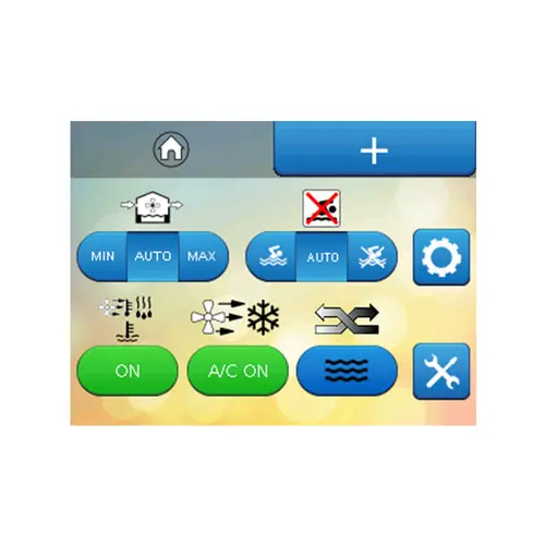Écran d'accueil Calorex Variheat plus