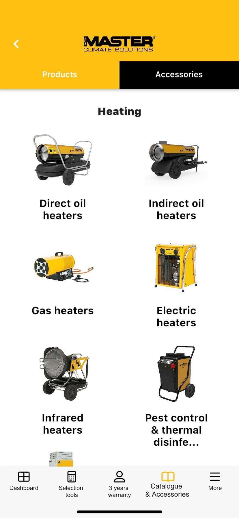 Capture d’écran de l’application de Master